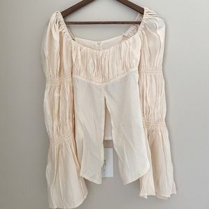 YesStyle | cream voluminous sleeve blouse ; NWT